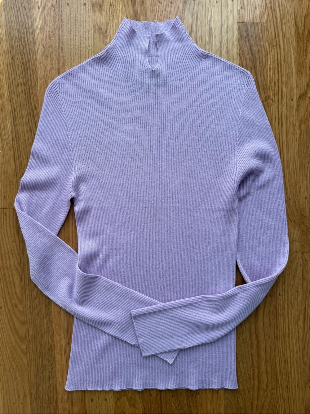 A.P.C. Lavender Ribbed Long-Sleeve Sweater Silk/Wool/Cashmere Sz S